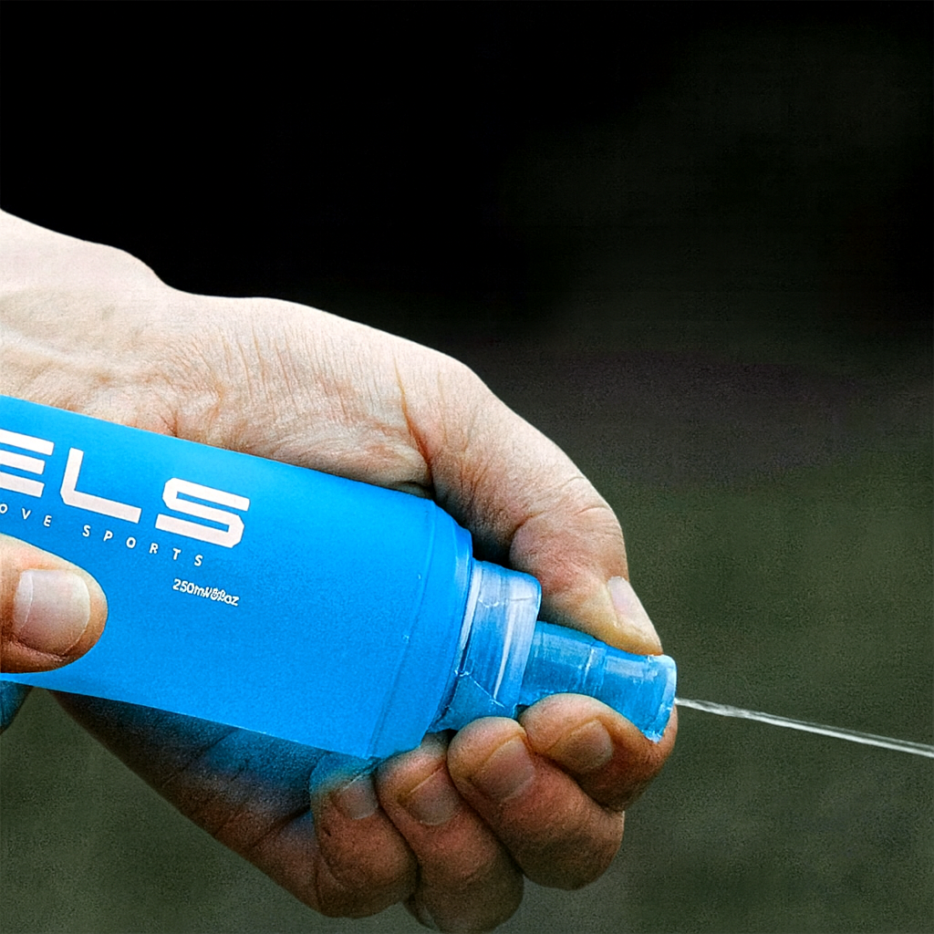 Gourde Pliable en Silicone BLEU CLAIR 150ml / 250ml / 500ml – Bouteille Souple Réutilisable pour Sport, Running & Voyage