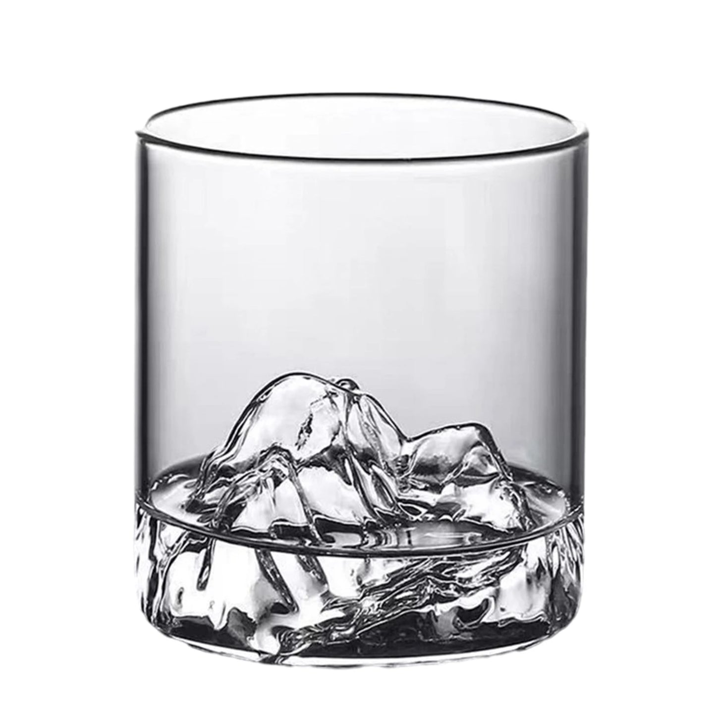 Verre Japonais Montagne 300ml – Verre à Whisky en Verre Borosilicaté | Tasse Design Transparent pour Cocktails, Café & Dégustation