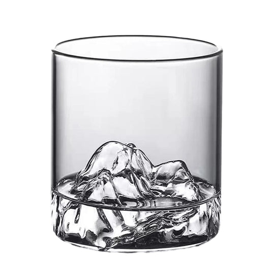 Verre Japonais Montagne 300ml – Verre à Whisky en Verre Borosilicaté | Tasse Design Transparent pour Cocktails, Café & Dégustation